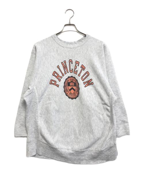 Champion（チャンピオン）Champion (チャンピオン) 染込みプリントリバースウィーブスウェット グレー サイズ:XLの古着・服飾アイテム