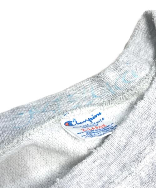 Champion（チャンピオン）Champion (チャンピオン) 染込みプリントリバースウィーブスウェット グレー サイズ:XLの古着・服飾アイテム