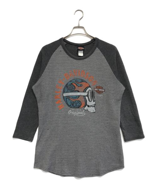 モーターサイクルサーマルカットソー（モーターサイクルサーマルカットソー）モーターサイクルサーマルカットソー (モーターサイクルサーマルカットソー) HARLEY-DAVIDSON(ハーレーダビッドソン) モーターサイクルサーマルカットソー グレー サイズ:Ｌの古着・服飾アイテム