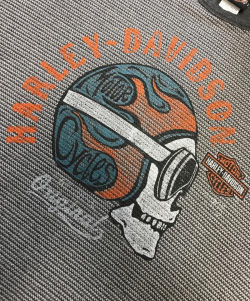 モーターサイクルサーマルカットソー（モーターサイクルサーマルカットソー）モーターサイクルサーマルカットソー (モーターサイクルサーマルカットソー) HARLEY-DAVIDSON(ハーレーダビッドソン) モーターサイクルサーマルカットソー グレー サイズ:Ｌの古着・服飾アイテム