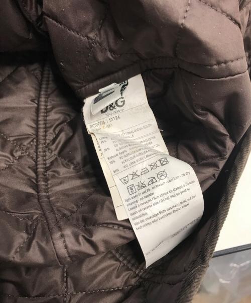 DOLCE & GABBANA（ドルチェ＆ガッバーナ）DOLCE & GABBANA (ドルチェ＆ガッバーナ) キルティングジャケット ブラウン サイズ:48の古着・服飾アイテム