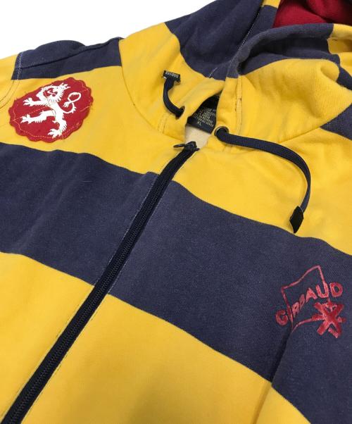 le jean de marithe francois girbaud（マリテ+フランソワ・ジルボー）le jean de marithe francois girbaud (マリテ+フランソワ・ジルボー) ジップパーカー イエロー×ネイビー サイズ:XLの古着・服飾アイテム