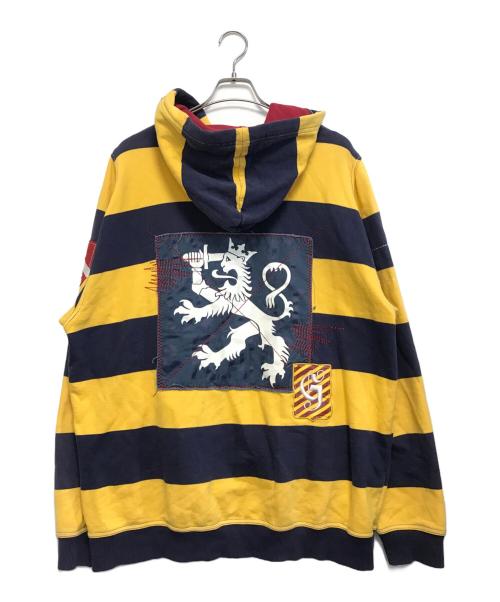 le jean de marithe francois girbaud（マリテ+フランソワ・ジルボー）le jean de marithe francois girbaud (マリテ+フランソワ・ジルボー) ジップパーカー イエロー×ネイビー サイズ:XLの古着・服飾アイテム