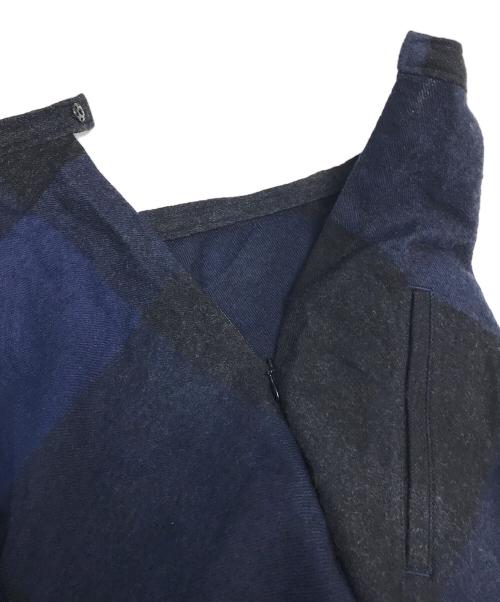 yohji yamamoto+noir（ヨウジヤマモトプリュスノアール）yohji yamamoto+Noir (ヨウジヤマモトプリュスノアール) チェックスカート ブラック サイズ:1の古着・服飾アイテム