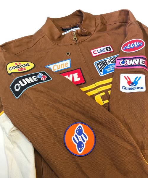 CUNE（キューン）CUNE (キューン) ワッペンレーシングジャケット ブラウン サイズ:3の古着・服飾アイテム