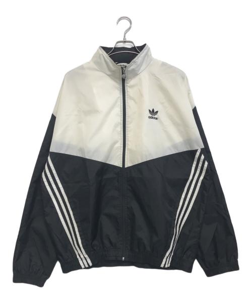 adidas（アディダス）adidas (アディダス) ナイロンジャケット ブラック×ホワイト サイズ:Lの古着・服飾アイテム