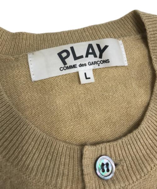 PLAY COMME des GARCONS（プレイコムデギャルソン）PLAY COMME des GARCONS (プレイコムデギャルソン) ニットカーディガン ベージュ サイズ:Lの古着・服飾アイテム
