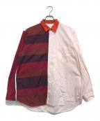 COMME des GARCONS SHIRTコムデギャルソンシャツ）の古着「切替パッチワークシャツ」｜ピンク