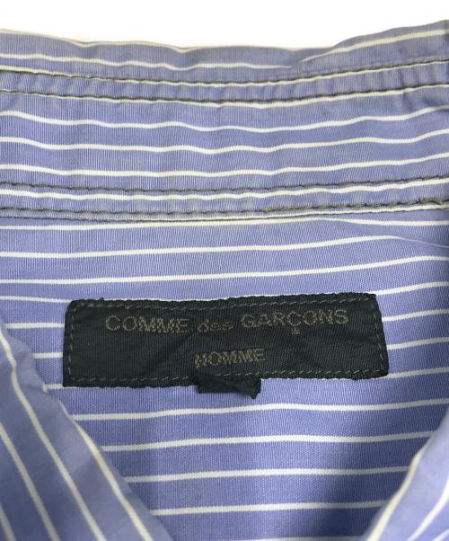COMME des GARCONS HOMME（コムデギャルソン オム）COMME des GARCONS HOMME (コムデギャルソン オム) 異素材切替ストライフシャツ ブルー×グリーン サイズ:XSの古着・服飾アイテム