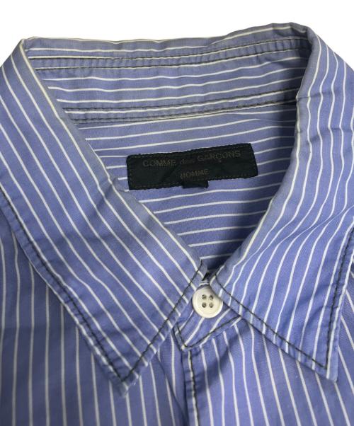 COMME des GARCONS HOMME（コムデギャルソン オム）COMME des GARCONS HOMME (コムデギャルソン オム) 異素材切替ストライフシャツ ブルー×グリーン サイズ:XSの古着・服飾アイテム