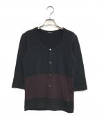 tricot COMME des GARCONSトリココムデギャルソン）の古着「バイカラーニットカーディガン」｜ブラック