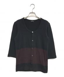tricot COMME des GARCONS（トリココムデギャルソン）の古着「バイカラーニットカーディガン」｜ブラック