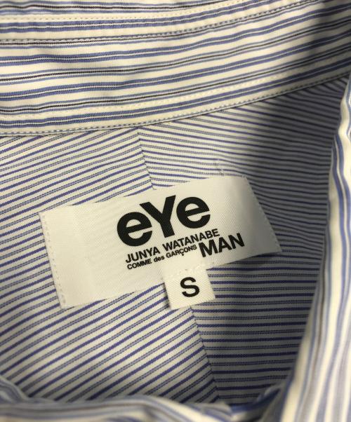 eYe COMME des GARCONS JUNYAWATANABE MAN（アイ コム デ ギャルソン ジュンヤ ワタナベ マン）eYe COMME des GARCONS JUNYAWATANABE MAN (アイ コム デ ギャルソン ジュンヤ ワタナベ マン) 2トーンストライプシャツ ブルー サイズ:Sの古着・服飾アイテム