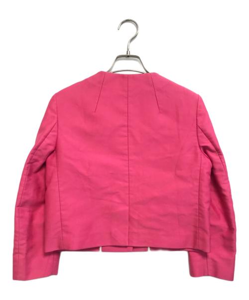 MIU MIU（ミュウミュウ）MIU MIU (ミュウミュウ) ノーカラージャケット ピンク サイズ:40の古着・服飾アイテム