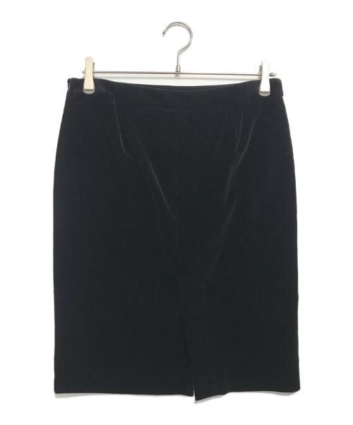 MIU MIU（ミュウミュウ）MIU MIU (ミュウミュウ) ベロアスカート ブラック サイズ:40の古着・服飾アイテム