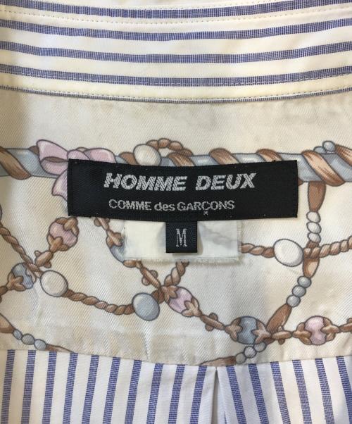 COMME des GARCONS HOMME DEUX（コムデギャルソン オム ドゥ）COMME des GARCONS HOMME DEUX (コムデギャルソン オム ドゥ) ストライプシャツ スカイブルー サイズ:Mの古着・服飾アイテム