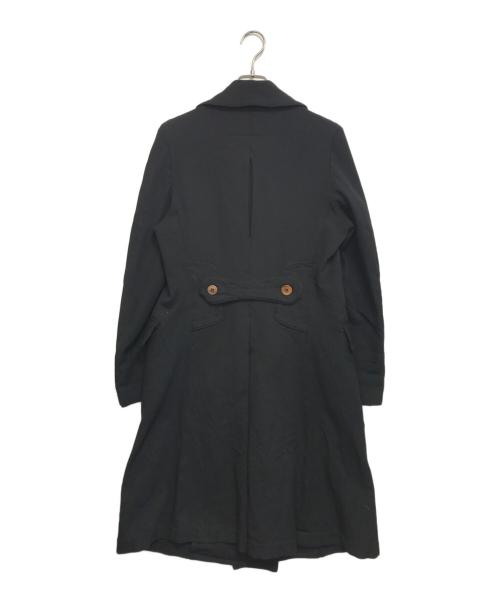COMME des GARCONS COMME des GARCONS（コムデギャルソン コムデギャルソン）COMME des GARCONS COMME des GARCONS (コムデギャルソン コムデギャルソン) 丸襟ポリ縮絨ダブルコート ブラック サイズ:Sの古着・服飾アイテム