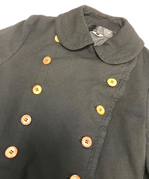COMME des GARCONS COMME des GARCONS（コムデギャルソン コムデギャルソン）COMME des GARCONS COMME des GARCONS (コムデギャルソン コムデギャルソン) 丸襟ポリ縮絨ダブルコート ブラック サイズ:Sの古着・服飾アイテム