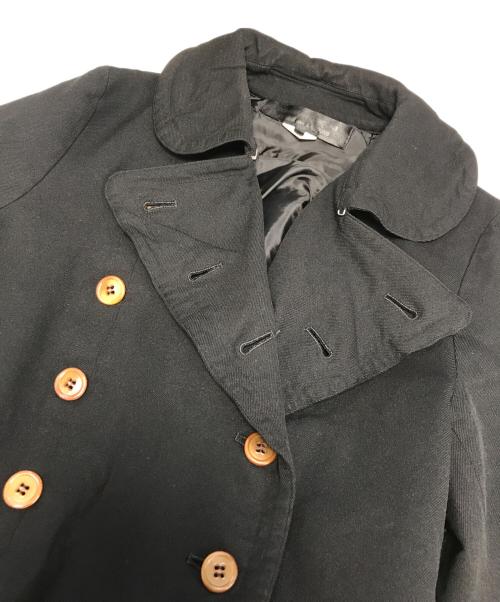 COMME des GARCONS COMME des GARCONS（コムデギャルソン コムデギャルソン）COMME des GARCONS COMME des GARCONS (コムデギャルソン コムデギャルソン) 丸襟ポリ縮絨ダブルコート ブラック サイズ:Sの古着・服飾アイテム