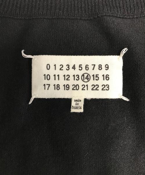 Maison Margiela（メゾンマルジェラ）Maison Margiela (メゾンマルジェラ) Builted In Flocking Sleeve Knit Cardigan ブラック サイズ:Lの古着・服飾アイテム