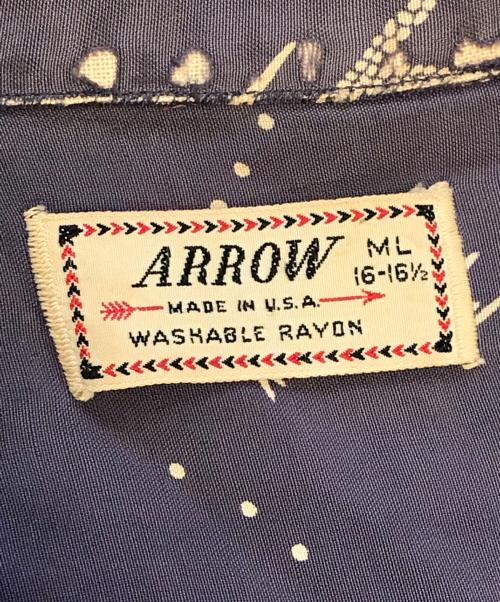 ARROW（アロー）ARROW (アロー) レーヨンハワイアンシャツ ネイビー サイズ:MLの古着・服飾アイテム