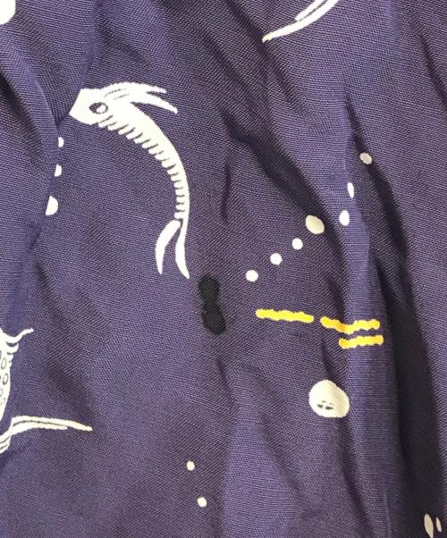 ARROW（アロー）ARROW (アロー) レーヨンハワイアンシャツ ネイビー サイズ:MLの古着・服飾アイテム