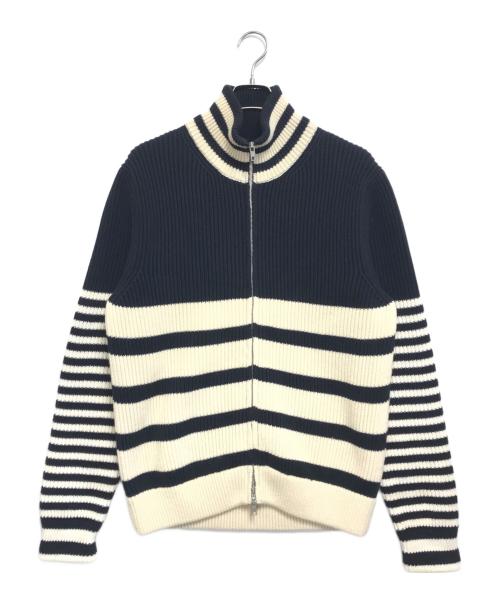 Maison Margiela（メゾンマルジェラ）Maison Margiela (メゾンマルジェラ) ボーダードライバーズニットカーディガン ベージュ サイズ:Sの古着・服飾アイテム