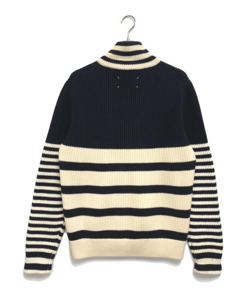 Maison Margiela（メゾンマルジェラ）Maison Margiela (メゾンマルジェラ) ボーダードライバーズニットカーディガン ベージュ サイズ:Sの古着・服飾アイテム