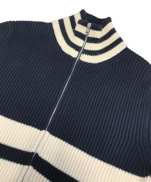 Maison Margiela（メゾンマルジェラ）Maison Margiela (メゾンマルジェラ) ボーダードライバーズニットカーディガン ベージュ サイズ:Sの古着・服飾アイテム