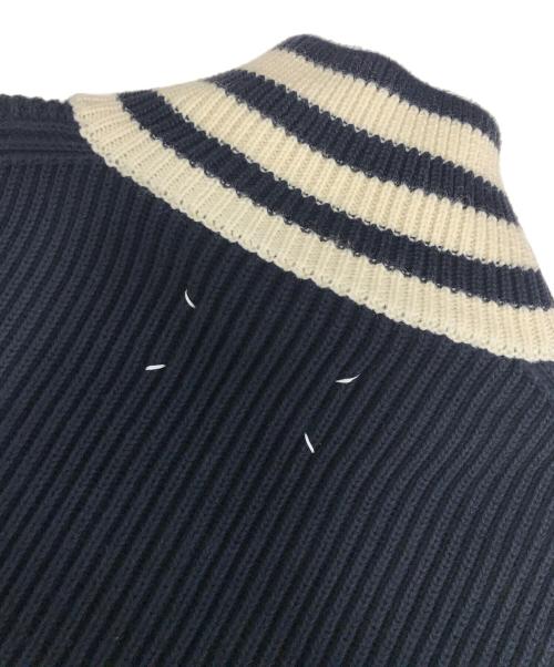 Maison Margiela（メゾンマルジェラ）Maison Margiela (メゾンマルジェラ) ボーダードライバーズニットカーディガン ベージュ サイズ:Sの古着・服飾アイテム