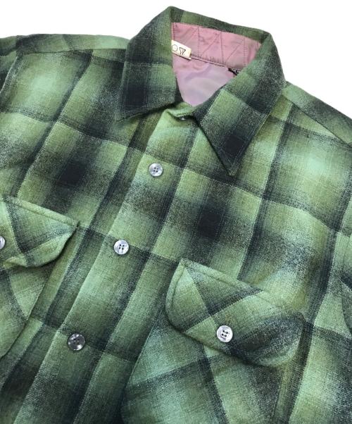 Cascade（キャスケイド）Cascade (キャスケイド) オンブレウールシャツ グリーン サイズ:Mediumの古着・服飾アイテム