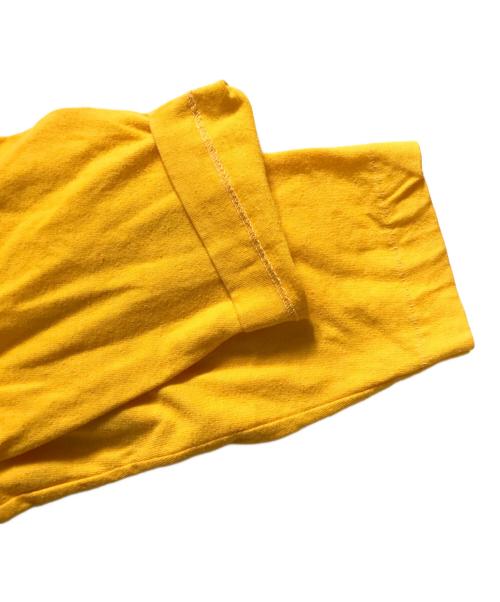 Champion（チャンピオン）Champion (チャンピオン) 染込みプリントヘンリーネックカットソー イエロー サイズ:Lの古着・服飾アイテム