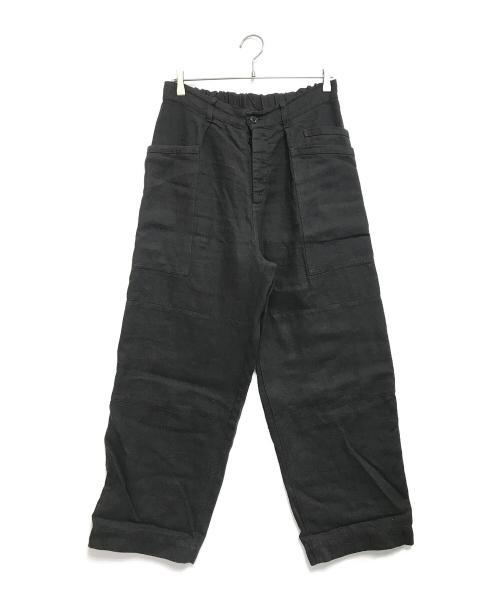 confect（コンフェクト）confect (コンフェクト) リネンダック ガーデナーパンツ ブラック サイズ:4の古着・服飾アイテム