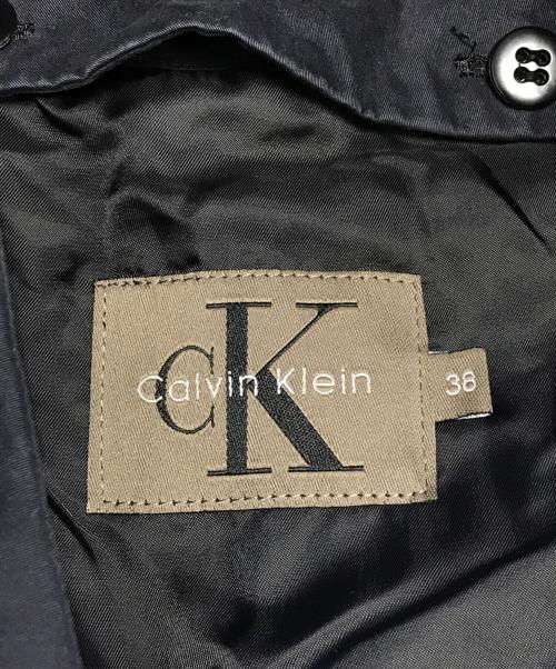 Calvin Klein（カルバンクライン）Calvin Klein (カルバンクライン) トレンチコート ブラック サイズ:38の古着・服飾アイテム