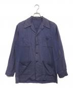 VINTAGEヴィンテージ）の古着「レーヨンギャバシャツジャケット」｜ネイビー