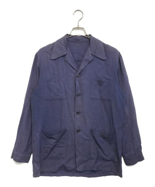 VINTAGE（ヴィンテージ）VINTAGE (ヴィンテージ) レーヨンギャバシャツジャケット ネイビー サイズ:表記なしの古着・服飾アイテム