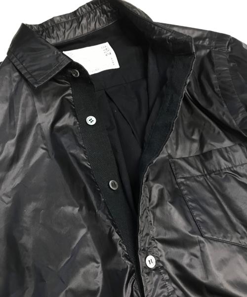 sacai（サカイ）sacai (サカイ) レイヤードナイロンシャツ ブラック サイズ:1の古着・服飾アイテム