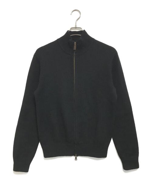 POLO RALPH LAUREN（ポロ・ラルフローレン）POLO RALPH LAUREN (ポロ・ラルフローレン) エルボパッチドライバーズニット ブラック サイズ:Mの古着・服飾アイテム