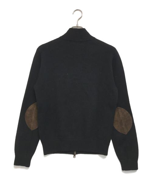 POLO RALPH LAUREN（ポロ・ラルフローレン）POLO RALPH LAUREN (ポロ・ラルフローレン) エルボパッチドライバーズニット ブラック サイズ:Mの古着・服飾アイテム