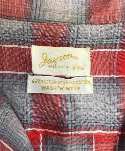 jayson（ジェイソン）jayson (ジェイソン) オープンカラーチェックシャツ レッド サイズ:Lの古着・服飾アイテム