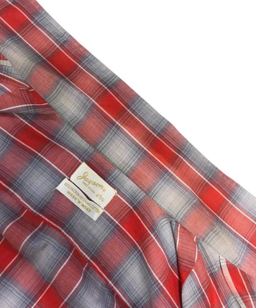jayson（ジェイソン）jayson (ジェイソン) オープンカラーチェックシャツ レッド サイズ:Lの古着・服飾アイテム