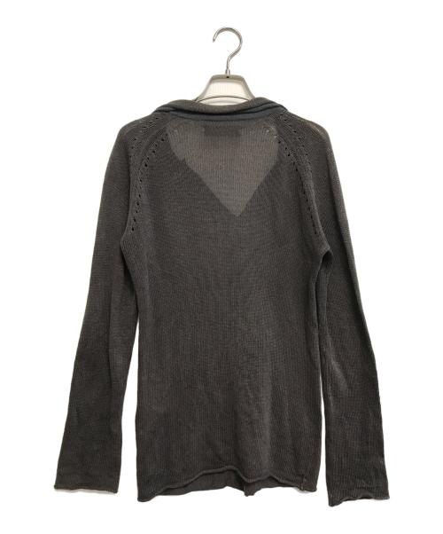 yohji yamamoto+noir（ヨウジヤマモトプリュスノアール）yohji yamamoto+Noir (ヨウジヤマモトプリュスノアール) 変形襟デザインカーディガン グレージュ サイズ:2の古着・服飾アイテム
