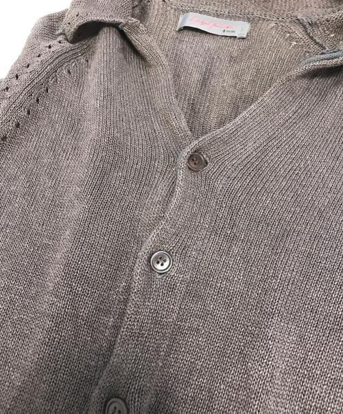 yohji yamamoto+noir（ヨウジヤマモトプリュスノアール）yohji yamamoto+Noir (ヨウジヤマモトプリュスノアール) 変形襟デザインカーディガン グレージュ サイズ:2の古着・服飾アイテム