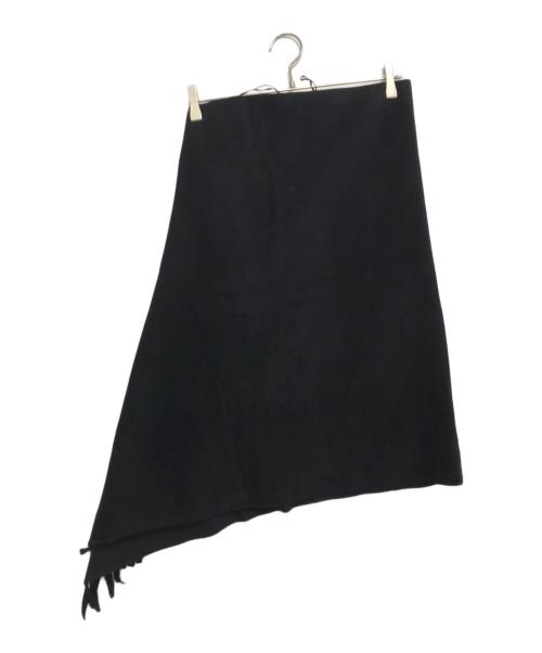BALENCIAGA（バレンシアガ）BALENCIAGA (バレンシアガ) ウールフリンジ巻きスカート ブラック サイズ:34の古着・服飾アイテム