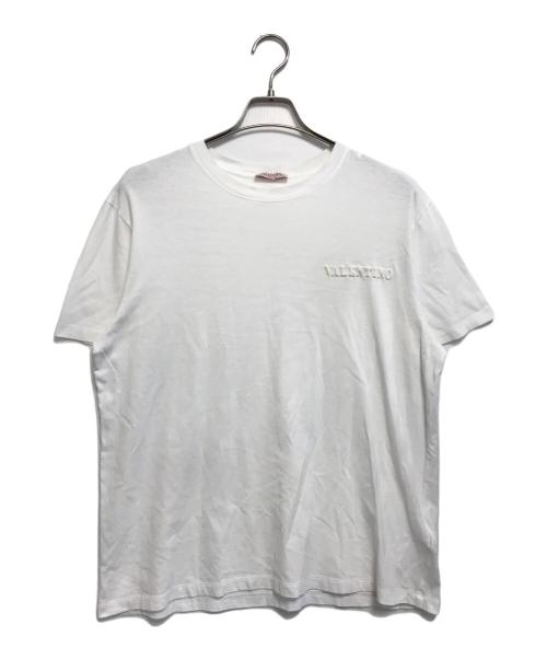 VALENTINO（ヴァレンティノ）VALENTINO (ヴァレンティノ) エンボスロゴTシャツ ホワイト サイズ:Lの古着・服飾アイテム