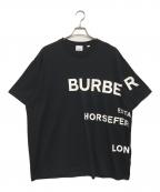 BURBERRYバーバリー）の古着「ホースフェリープリント オーバーサイズ Tシャツ」｜ブラック