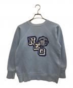 ArteXアルテックス）の古着「フロッキープリントラグランスウェット」｜スカイブルー