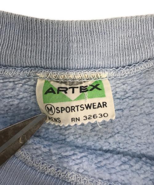 ArteX（アルテックス）ArteX (アルテックス) フロッキープリントラグランスウェット スカイブルー サイズ:Mの古着・服飾アイテム