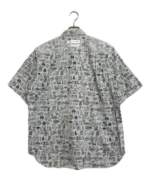 COMME des GARCONS SHIRT（コムデギャルソンシャツ）COMME des GARCONS SHIRT (コムデギャルソンシャツ) インサイドアウト総柄S/Sシャツ ブルー サイズ:表記なしの古着・服飾アイテム
