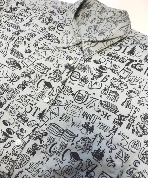 COMME des GARCONS SHIRT（コムデギャルソンシャツ）COMME des GARCONS SHIRT (コムデギャルソンシャツ) インサイドアウト総柄S/Sシャツ ブルー サイズ:表記なしの古着・服飾アイテム